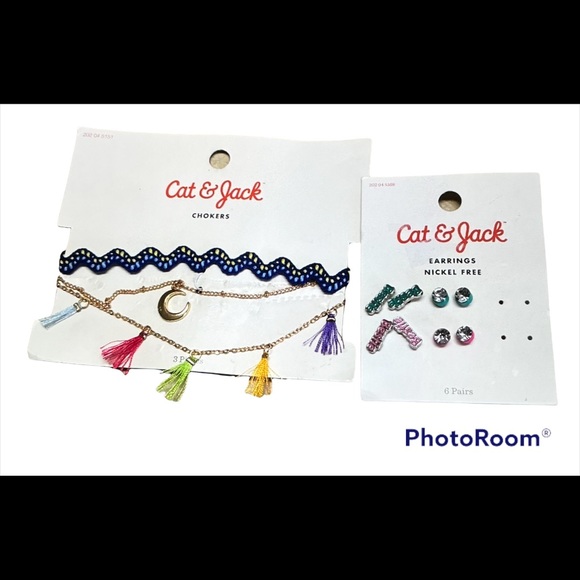 CAT AND JACK CHOKER AND EARRINGS - Picture 1 of 7